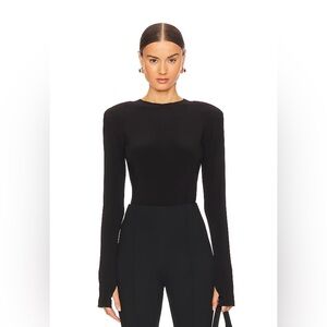 Norma Kamali Shoulder Pad Top in Black - Medium / 38